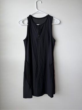 Athleta Black Athletic Dress with Zip Detail
